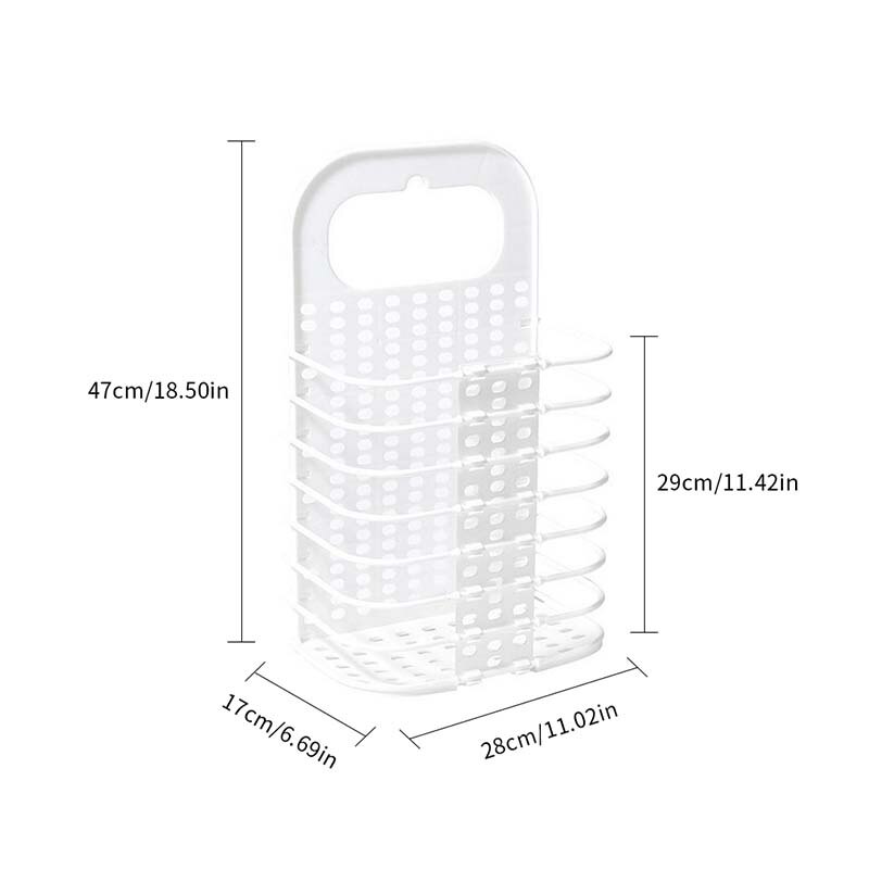 Cesta de almacenamiento de ropa sucia, cesta Flexible y plegable de PP montada en la pared, organizador de artículos diversos para el hogar