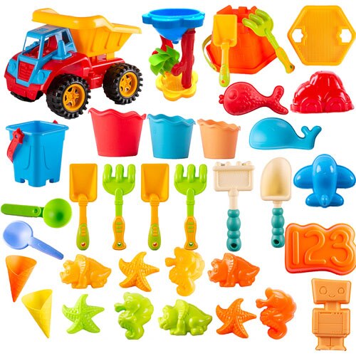 Juguetes De castillos De Playa De verano, herramientas De arena para palear arena en el reloj De arena, Juguetes para niños al aire libre, Juguetes De Playa, pasatiempos BE50TB: 35pcs set