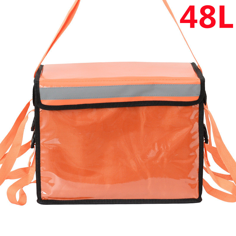 Large Waterproof Picnic Cooler Bag Outdoor Insulated Thermal Food Drink Box Travel Thicken Camping Refrigerator Bags: 48L-Orange