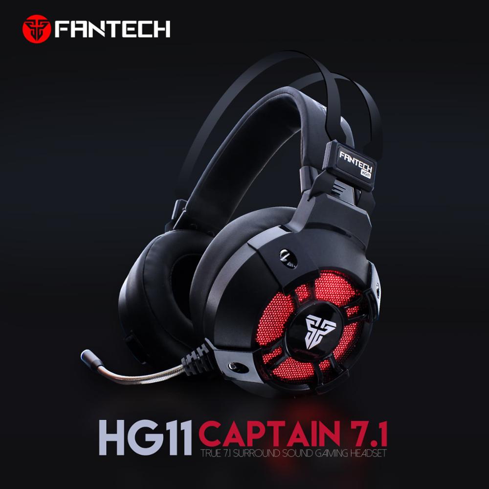 Fantech-auriculares profesionales HG11 para videojuegos, cascos con USB Virtual 7,1, sonido envolvente RGB, con micrófono para reproductor de juegos