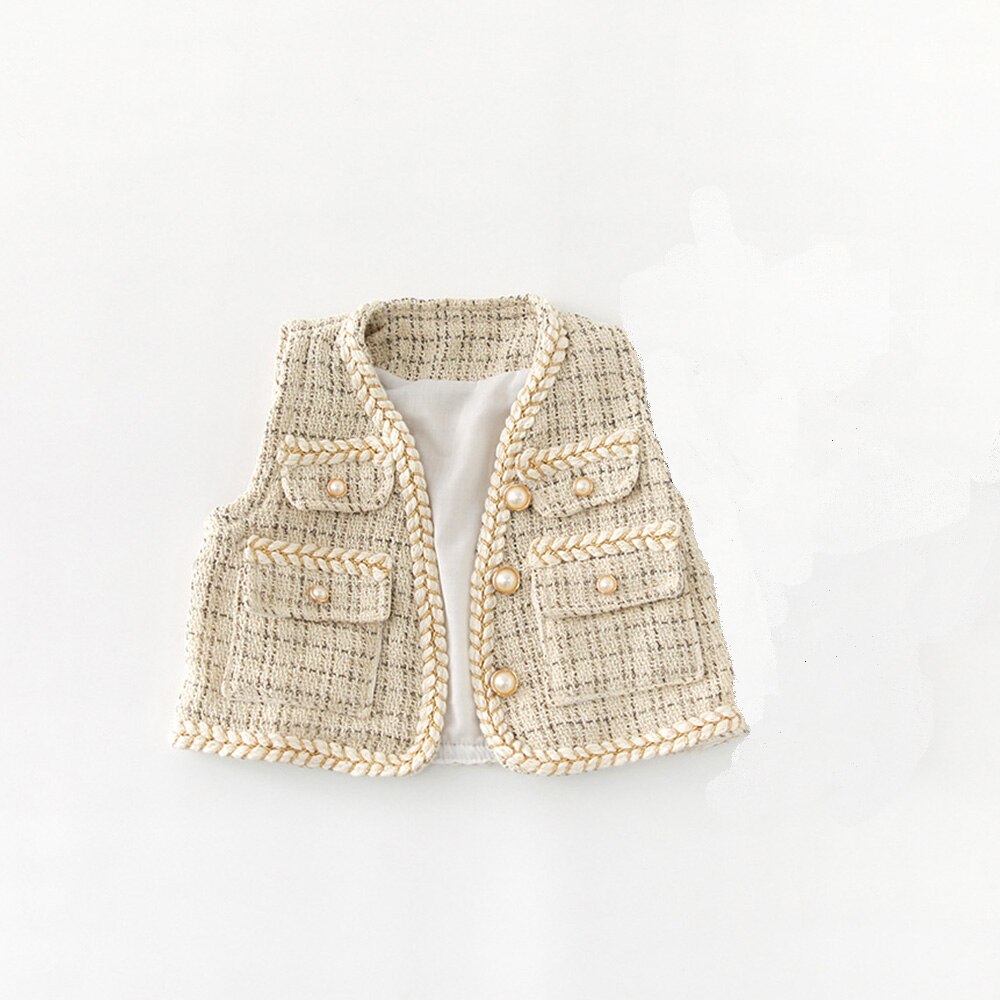 Amya baby småbarn jente vest prinsesse kostymer bursdag baby jente vest vår høst barn klær barn yttertøy topper: Beige / 3t