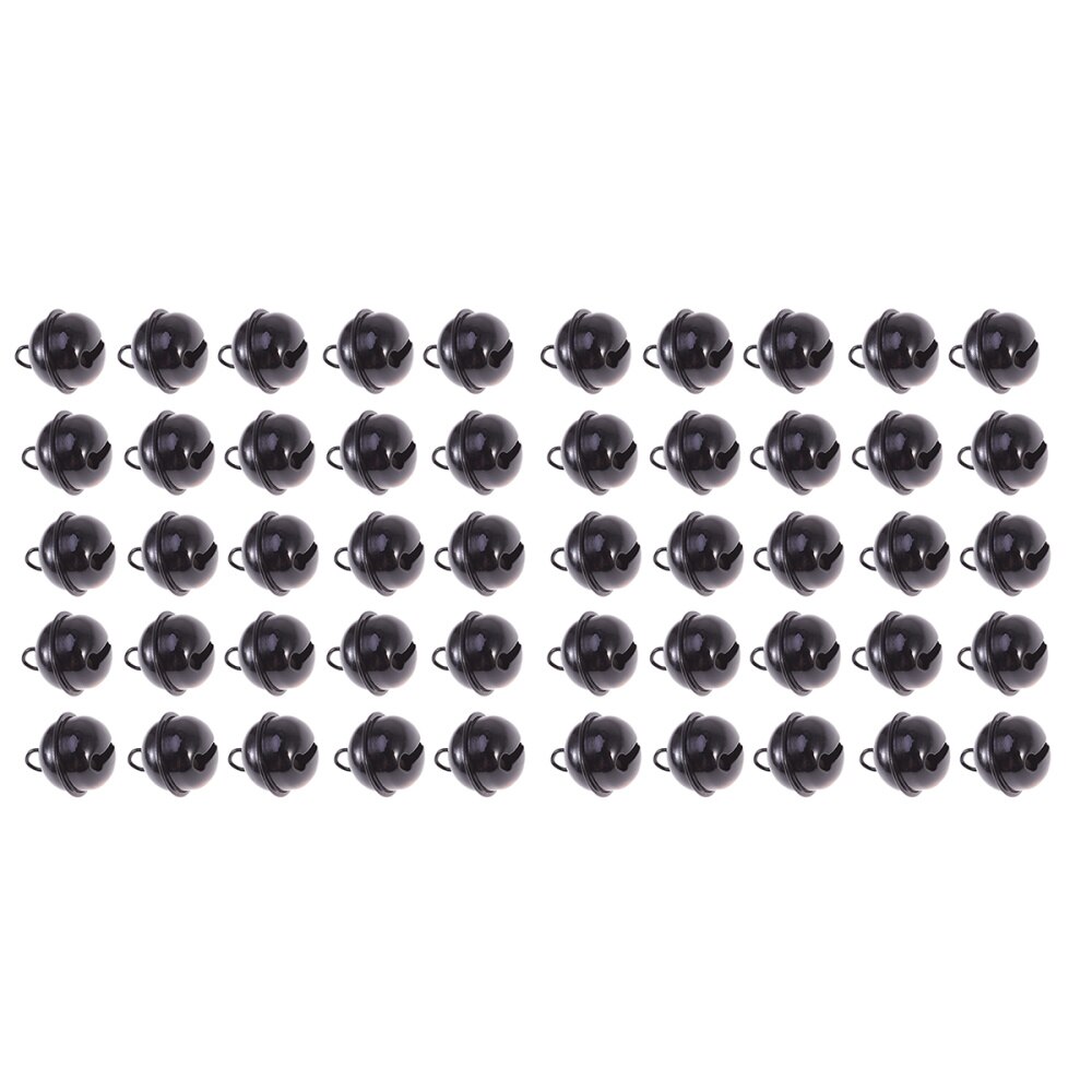 50 Stuks 22Mm Gekleurde Geschilderd Jingle Bells Metal Ronde Mini Bells Sieraden Ornamenten Kerst Decor Gebruik Hangers Voor Party christm: Black