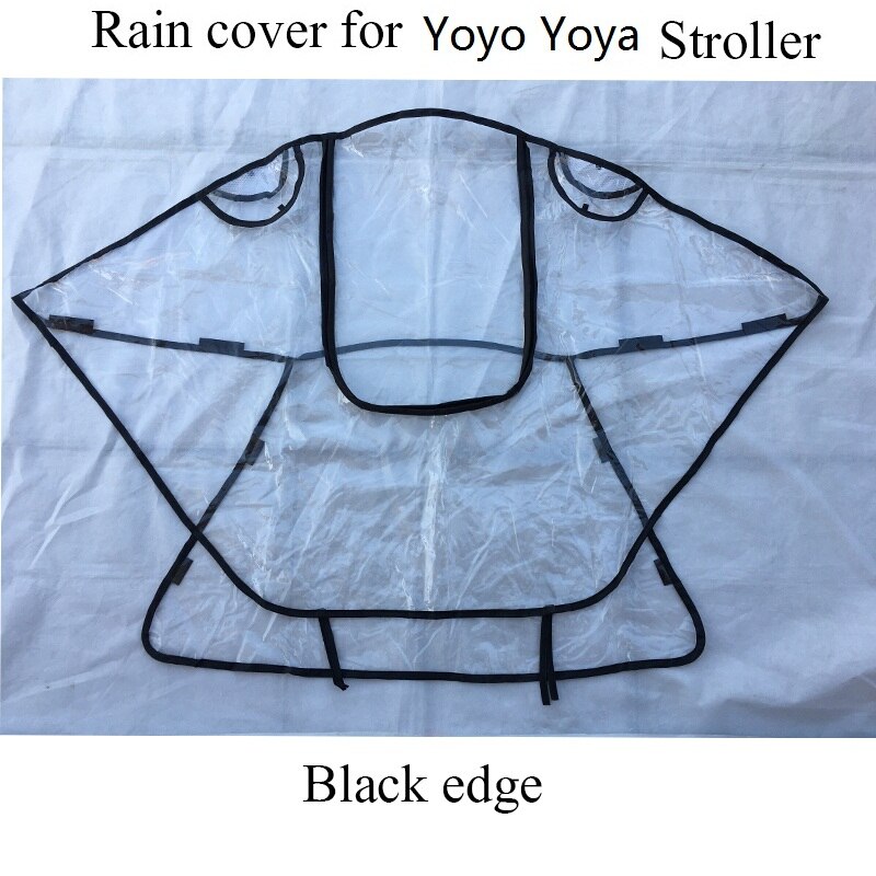 Safety EVA Baby Car Rincoat Baby Stroller Accessories Rain Cover Waterproof Cover for Babyzen Yoyo Yoya Babytime Babysing: Black edge raincoat