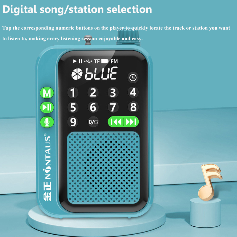 Mini kieszonkowe radio FM Odbiornik radiowy cyfrowy o wysokiej czułości Bezprzewodowy głośnik Bluetooth z wyświetlaczem LED Nagrywanie czasu uśpienia