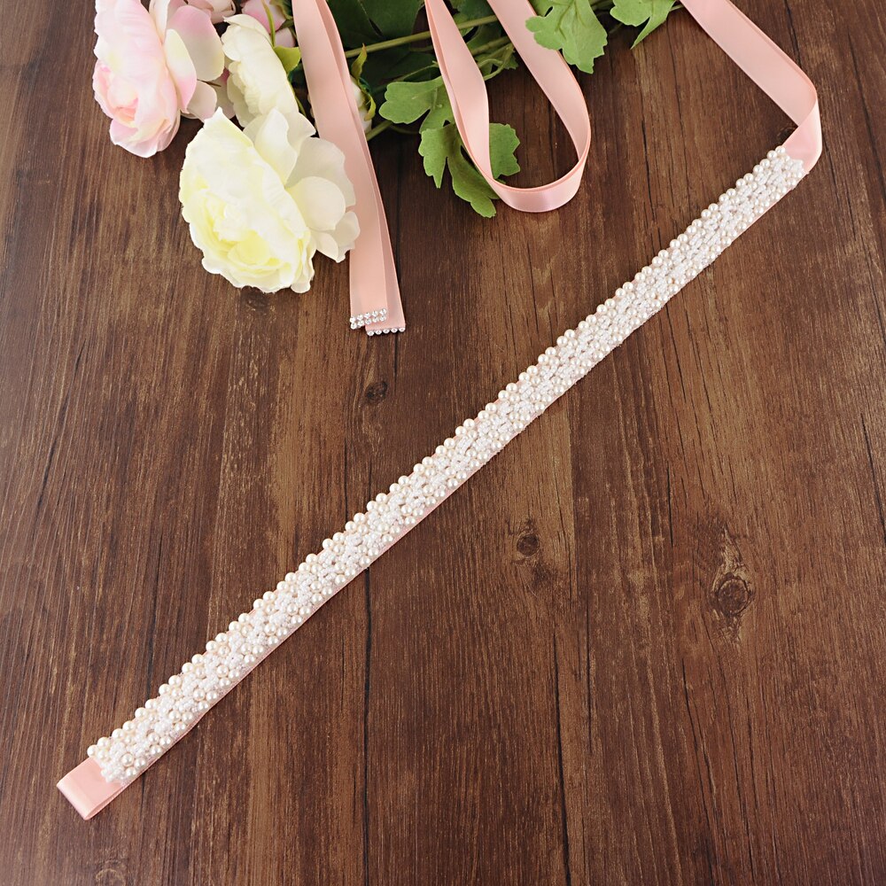Parel Bruiloft Accessoires Riem Trouwjurk Riem Bruids Sjerp Bruids Jurk Riem Avond Party Jurken Accessoires SCS204: vintage pink