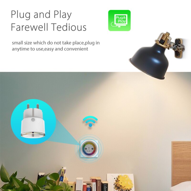 16A Tuya WIFI Smart Life Socket Support WiFi Network Remote Control Timing ON/OFF Smart Plug Socket With Power Energy Monitor