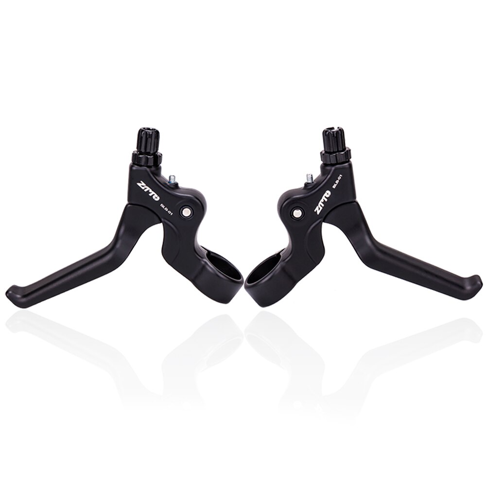 ZTTO Bicycle Brake Caliper Brake Lever Set Line Pulling For Folding Bike Aluminum Alloy C Brake Shoes Brake Lever Kit: WHITE