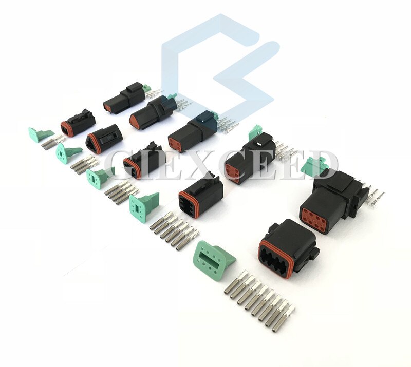 Deutsch DT Schwarz Stecker Wasserdicht Elektrische Stecker DT06/DT04 2/3/4/6/8 Pin motor/Getriebe Für Auto Bus Motor Lkw