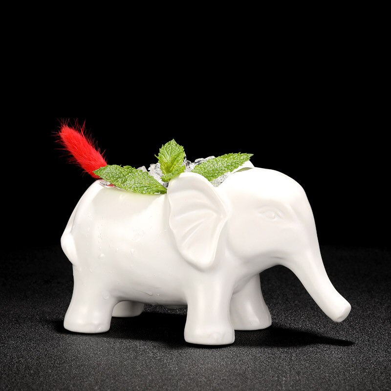 Originalitet cocktail vin glass elefant keramikk kopp tiki krus hawaii vin glass restaurant bar personlighet vin kopp dekorere