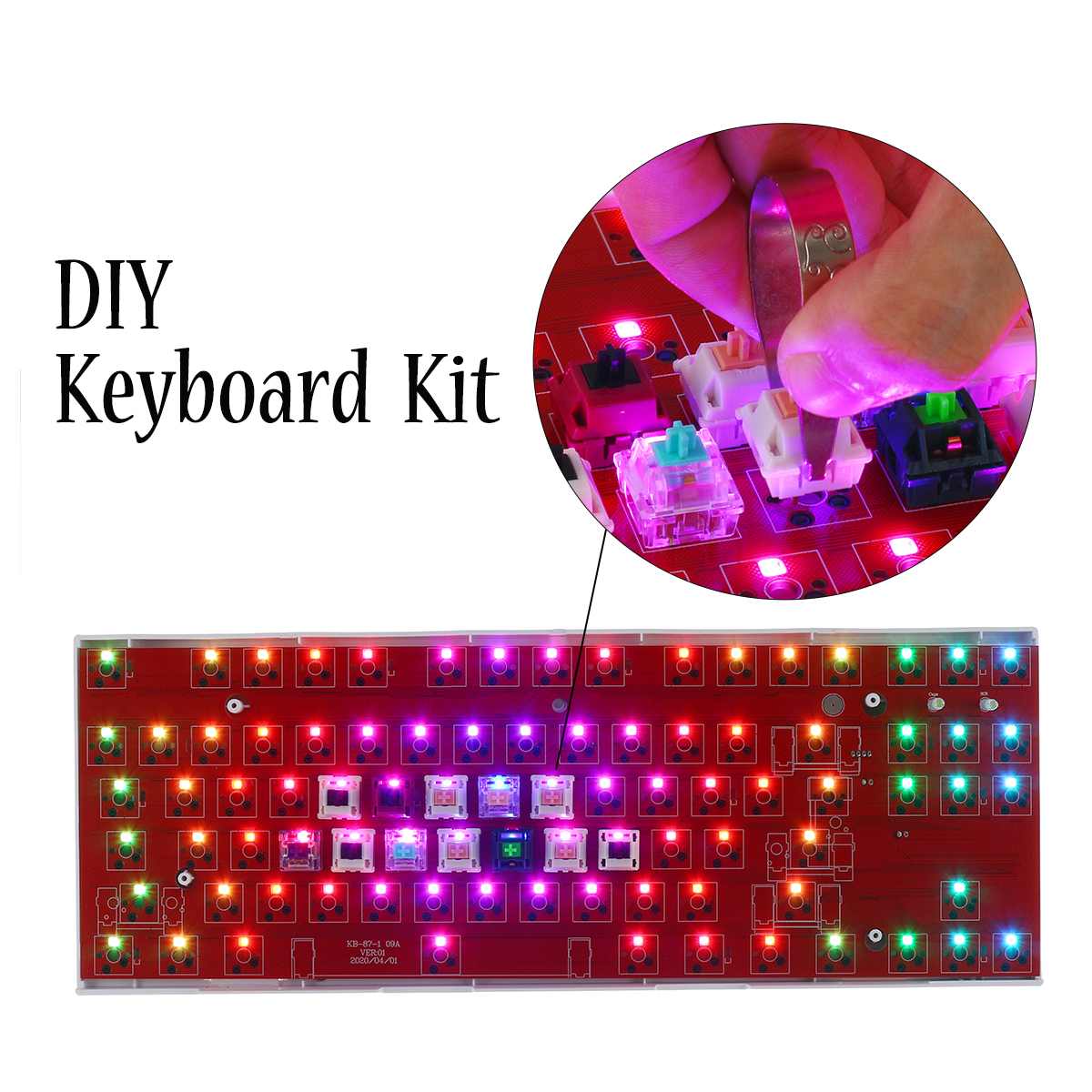 16.8 Million RGB Programmable Wired Replacable Cherry Gateron Switche Mechanical 80% keyboard DIY kit PCB Mounting Plate Case