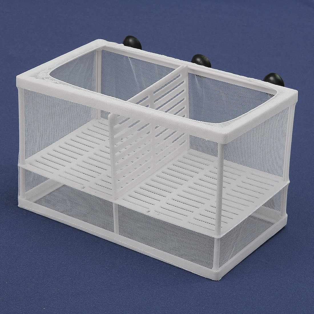 10X5.8X6.1" White Dual Net Breeder Aquarium Fish Tank Fry Breeding Hatchery Safely Separates Partition Box fishaquarium Case Kit