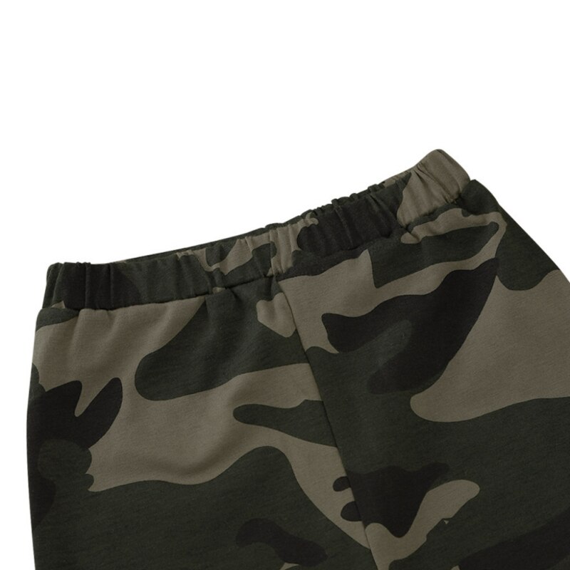 Baby Jongens Kleding Lente Trainingspak Sport Kleding Korte Mouwen Brief Gedrukt Top + Camouflage Broek Casual Kleding Sets