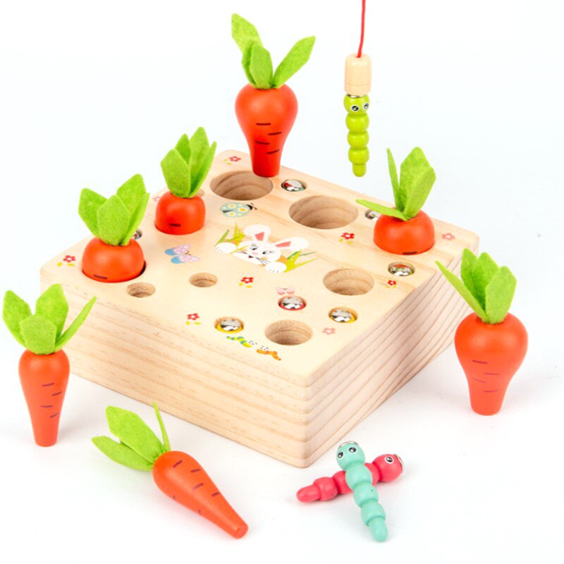 Kinderen Houten Picking Wortelen Insecten Game Kids Aandacht Training Speelgoed Vroege Educatief Bureau Puzzel Speelgoed Kinderen 'Dag