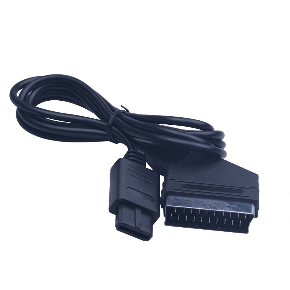1.8m pvc rgb scart video av kabel sladd för pal super nintendo  n64 ngc snes