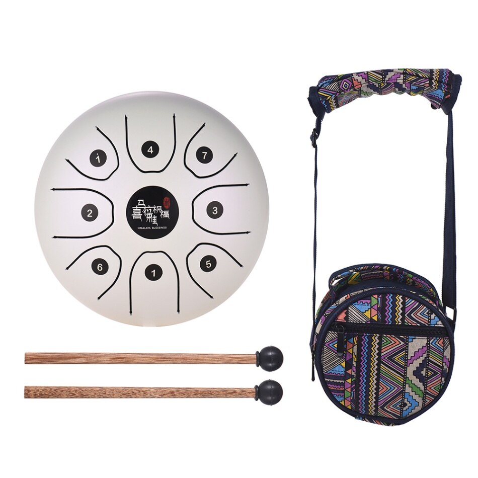 Tambor de lengua de 5,5 pulgadas tambor de lengua de acero de 8 tonos tambor de mano de instrumento de percusión C clave con bolsa de transporte de mazos de tambor: Pearl