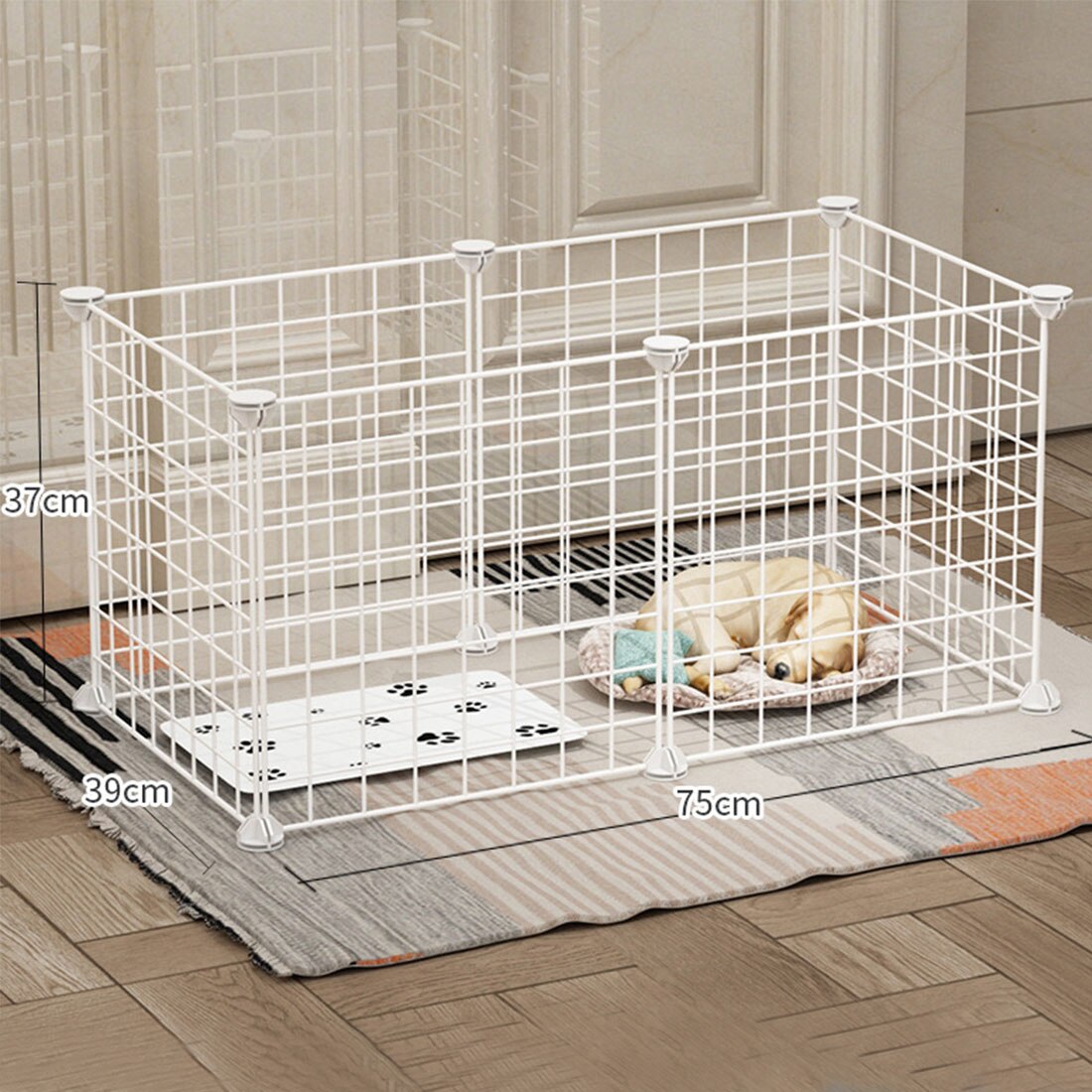 Inklapbare Huisdier Hek Ijzeren Hek Puppy Kattenbakvulling Huis Sport Training Ruimte Hond Levert Konijn Cavia Kooi: 6pcs White