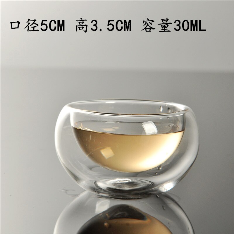Heat-resistant transparent glass teapot double-layer small cups Kung Fu tea set small tea cup set teapot glass set