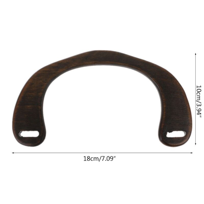 Mango de bolsa de madera en forma de U para bolso de bricolaje, herramienta de fabricación de bolsos de hombro