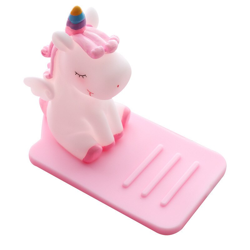 Universal- Anti-Unterhose Telefon Halfter Nette Karikatur Einhorn praktisch Schreibtisch Halterung Stehen Tabletten für Alle Telefon