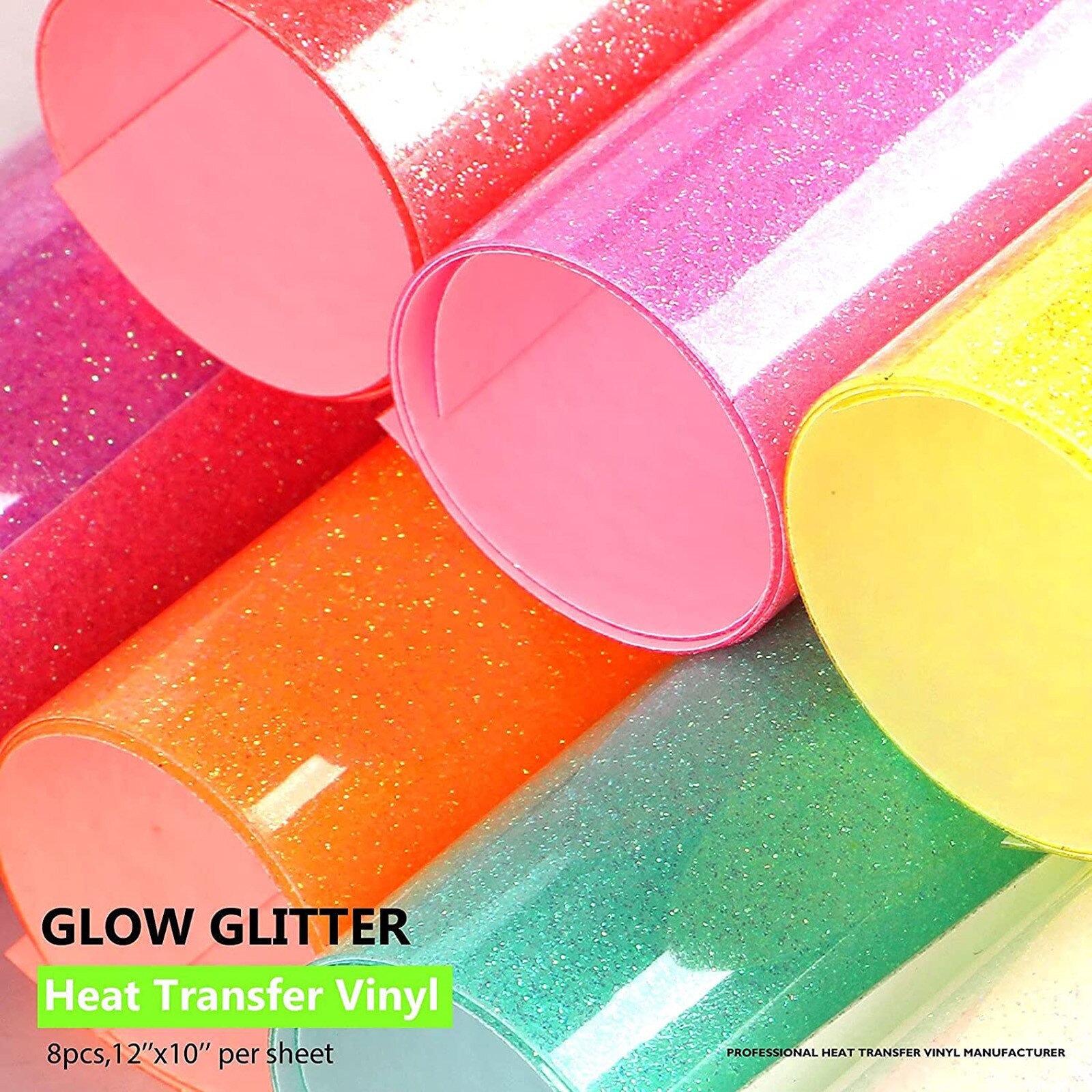 Vinyle de transfert de chaleur 25x30cm, fer à repasser phosphorescent lumineux pour chemises 12x10 pouces PU HTV