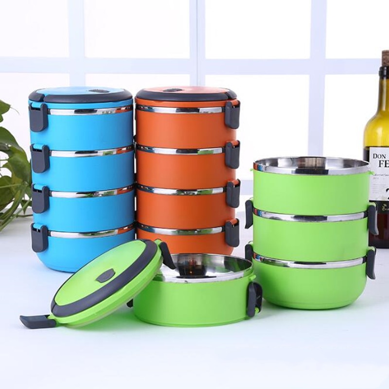 Draagbare Roestvrij Staal Thermische Lunchbox Voor Kantoor Lunchbox Lekvrij Thermos Lunchbox Voedsel Container Camping Benodigdheden