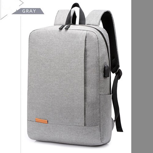 Waterdichte Nylon 14 Inch Laptop Rugzakken School Mochilas Feminina Casual Usb Opladen Schooltas Voor Mannen Vrouwen: GRAY