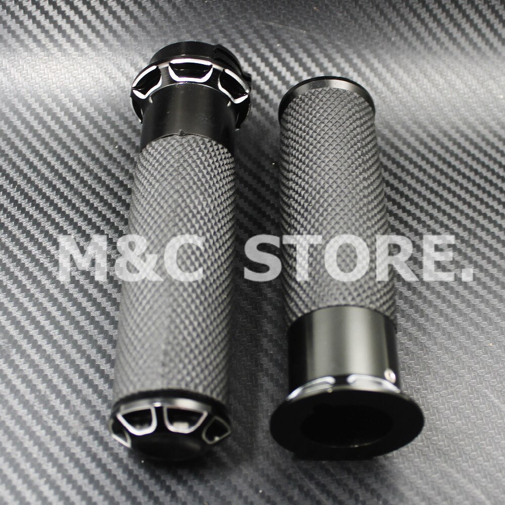 Universal Handlebar Grips Black CNC 1" 25mm Hand Grip For Harley Touring Sportster Iron 883 1200 Dyna Softail VRSC