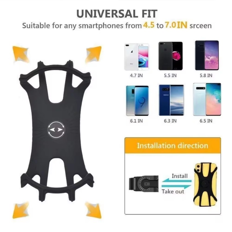 360 ° Afneembare telefoonhouder Universele telefoonhouder voor fiets, motorfiets, scootertelefoonhouder voor 4" tot 7" alle smartphones