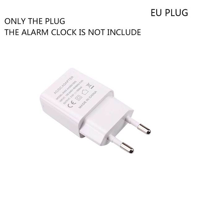 Led Vibration Alarm Clock Multifunctional Dual USB Charging Mute Bedside Luminous Automatically Adjust Brightness: WHITE EU PLUG