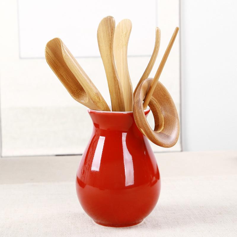 Chinese stijl thee clips pincet thee tang kung fu theeservies gereedschap theeservies accessoires thee ceremonie combinatie keukengereedschap: Rood