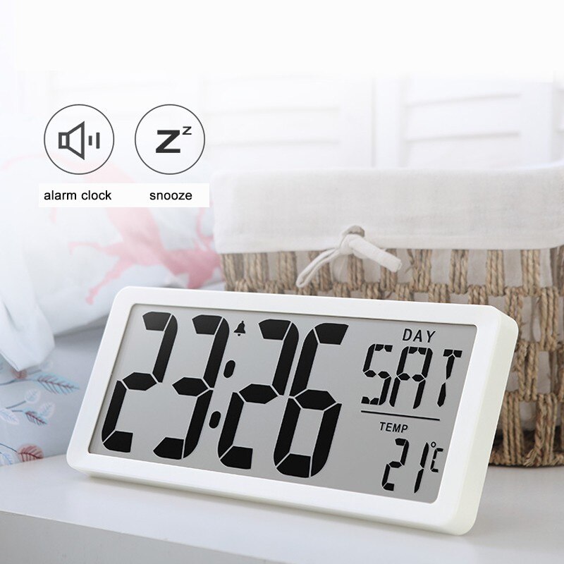 LED Digital Large Number Wall Clock Time Display Alarm Clock with Date Temperature Table Desk Watch Electronic Clocks
