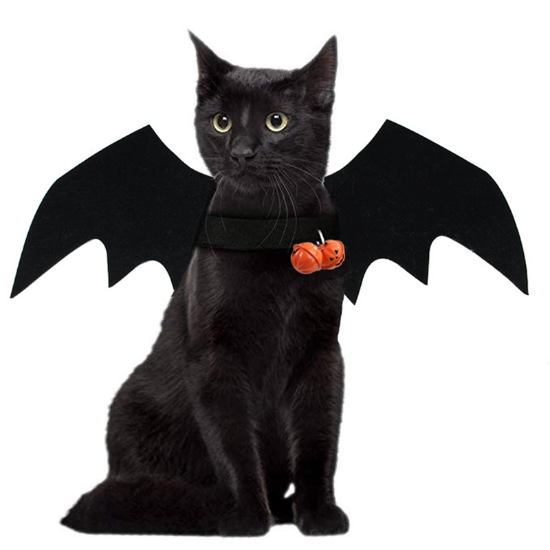 Halloween hund kostumer flagermus vinger vampyr sort sød fancy dress up halloween hund katt kostume udklædning rekvisitter
