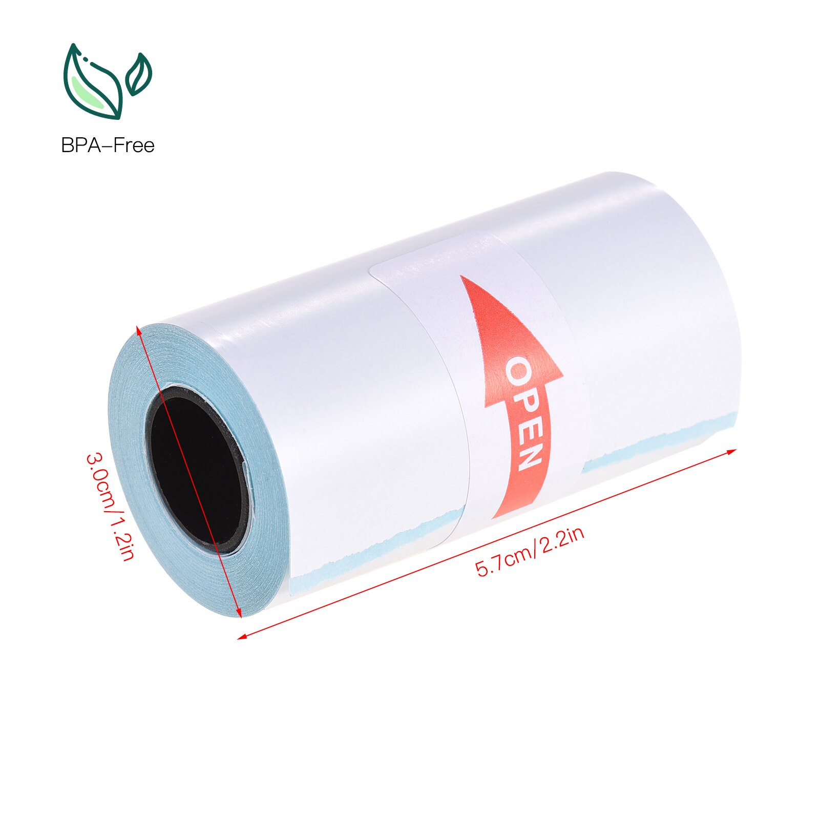 3 Rolls 57x30mm Thermal Paper Roll Receipt Paper Self-Adhesive BPA-Free Long-Lasting 10 Years for Pocket Thermal Photo Printer