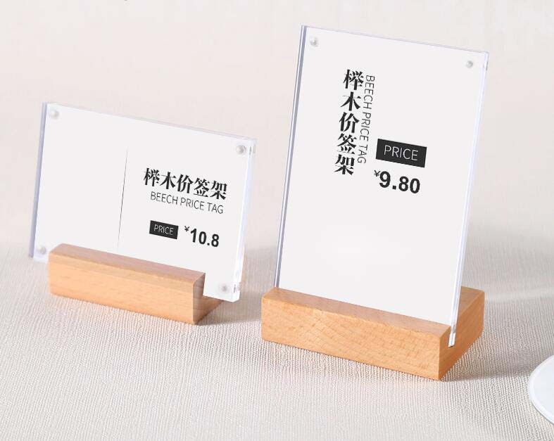 7 x 10cm akrylramme tre skrivebordsskilt stativ navnekortholder varer bilde prislapp display stativ tre fotoramme