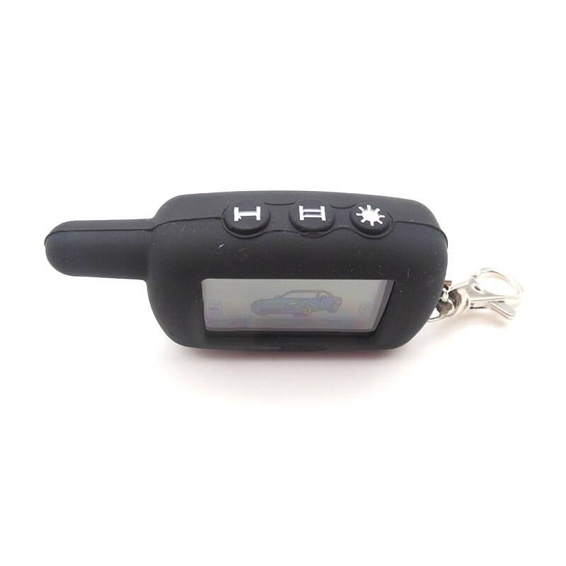 Twage  a6 lcd-afstandsbediening sleutelhanger + siliconen hoesje voor voertuigbeveiliging tweeweg autoalarm starline  a6 sleutelhanger
