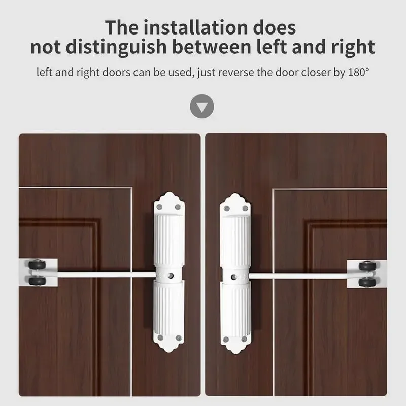 Selvlukkende dørlukkere med høy siste, støysvake dører, stansefrie, justerbare lukkere til skyving, enkel å installere, dørsikring