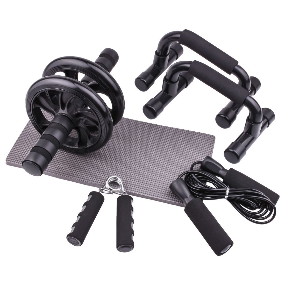 Ab Roller Abdominale Tonificerend Wiel Abdominale Reducer Combinatie Set Buikspier Tonificerend Wiel Indoor Fitness Apparatuur: Bruin