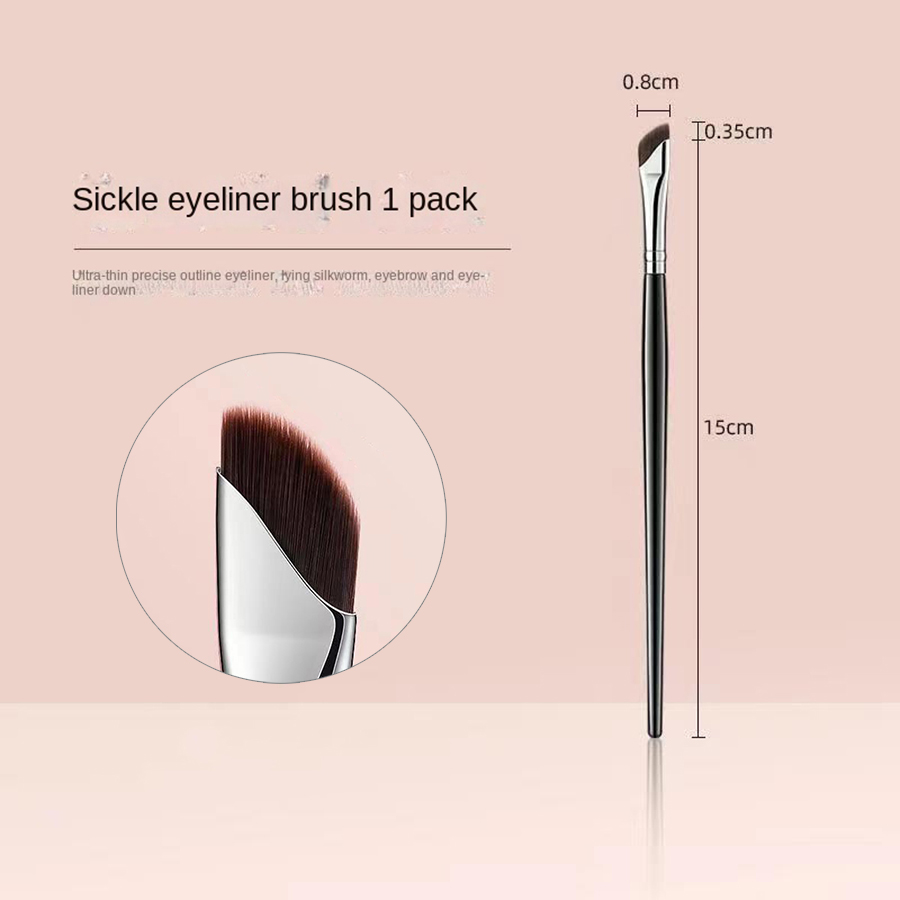 Eyeliner-Pinsel mit abgewinkelter Klinge, dünner Augenbrauenpinsel, Sichel-Eyeliner, flüssiges Gel, Eyeliner-Pinsel, dünner abgewinkelter Eyeliner, machen-hoch-Werkzeug
