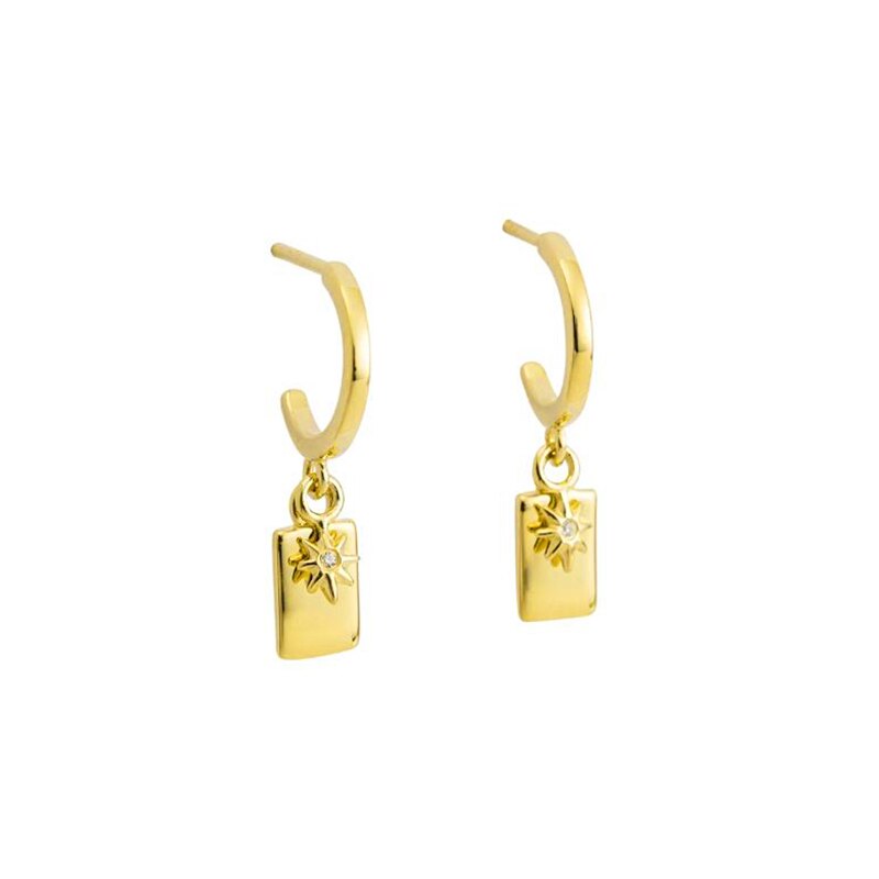 ROXI C forme larme étoiles boucles d'oreilles pour femmes filles boucles d'oreilles Piercing 925 argent Sterling mariage Pendientes: B gold