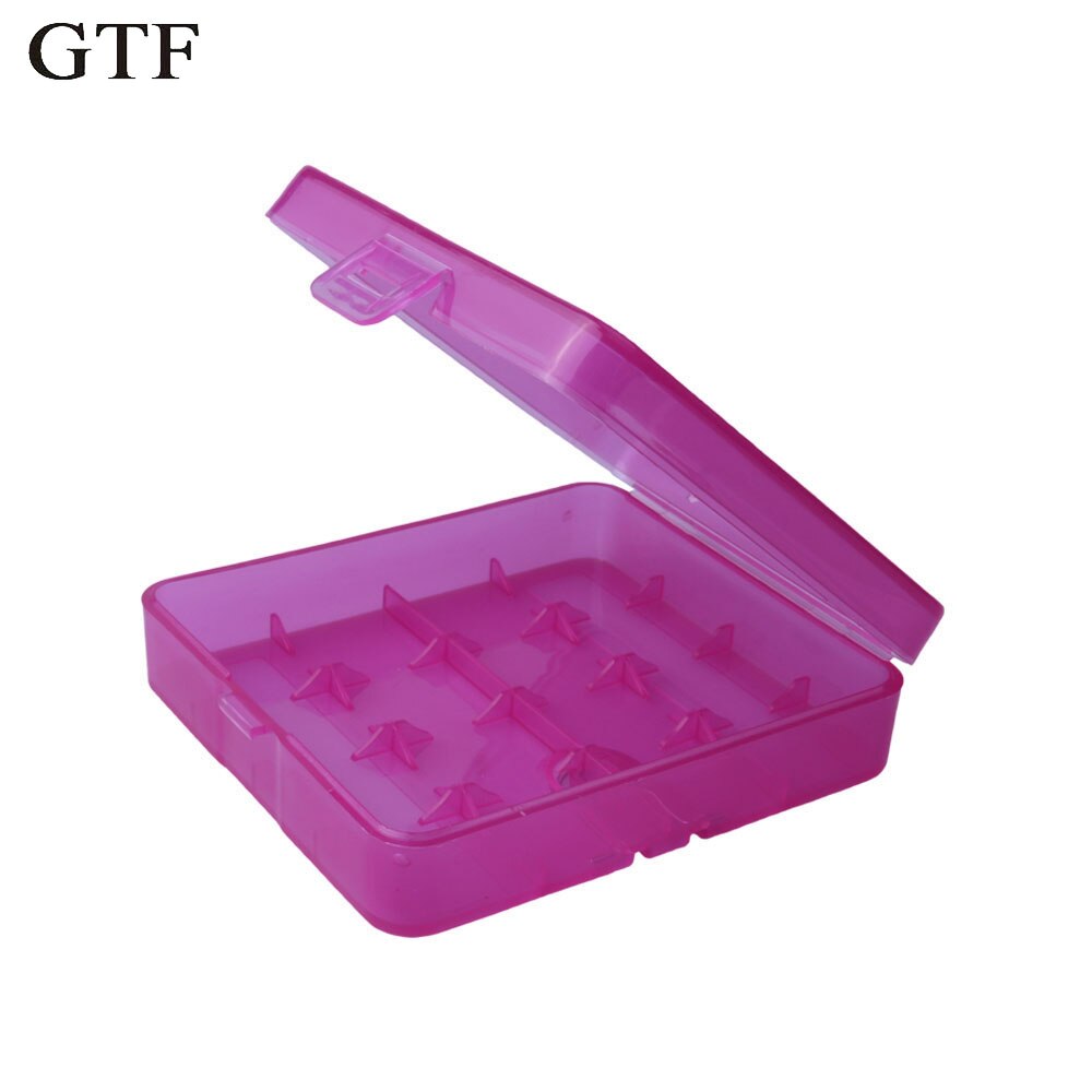 GTF 18650 Battery Storage Box Case for 4 x 18650 Batteries Store Boxes Holder Transparent Container 18650 Battery Box: Pink