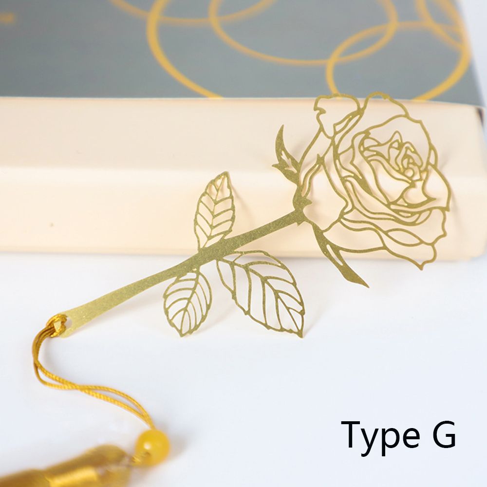 Metal Leaf Bookmark Hollowed Out Brass Leaf Vein Cultural Student Supplies Office School Stationery Accessories: G
