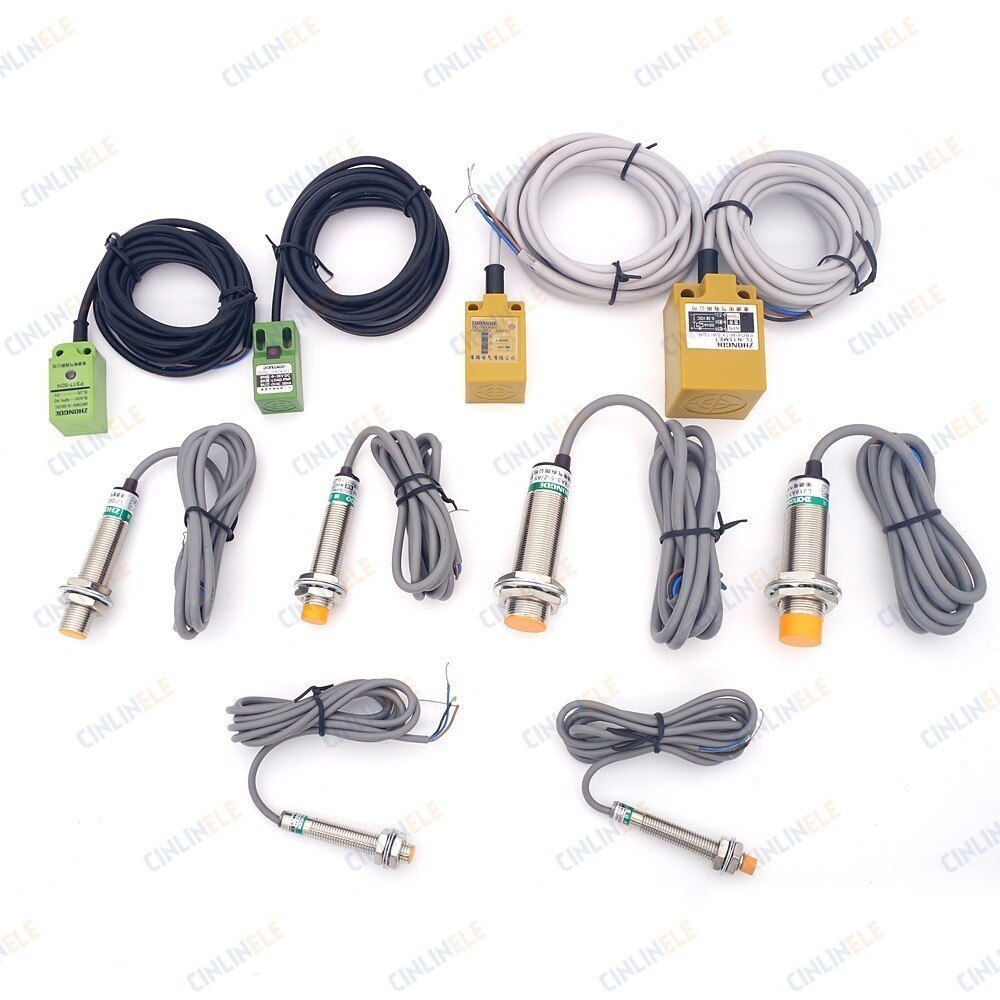 4mm sansing  sn04 kubeskall induktiv skjerm metall jern type nærhetsbryter sensor ledet ingen nc npn pnp
