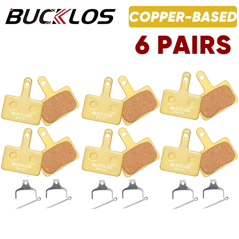 Pastillas de freno de bicicleta a base de cobre BUCKLOS, pastilla de freno de disco hidráulico de bicicleta resistente al desgaste, pastilla de freno de carretera Mtb para B01S B03S B05S MT200: Borgoña