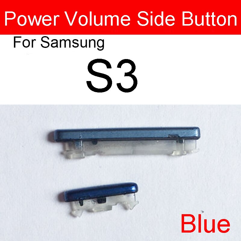 Botón lateral de encendido y volumen para Samsung Galaxy S3, I9300, I9305, I535, I747, T999, L710, 1 Juego (2 uds.): S3 i9300 Blue
