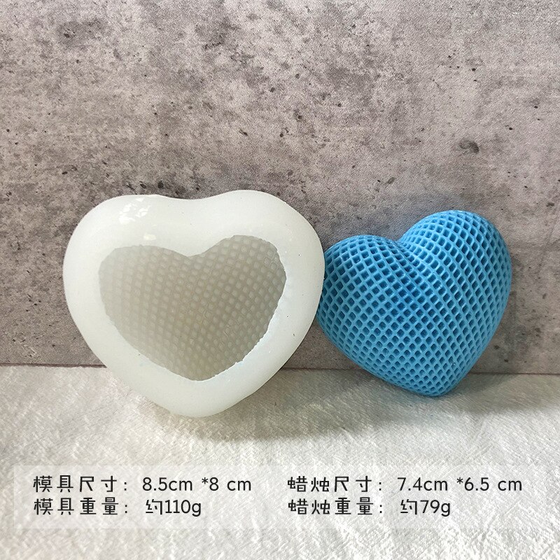 Heart Shape Silicone Mold Candle Mold DIY Crystal Epoxy Candle Aromatherapy Heart Mousse Cake Chocolate Mould Tool: 02