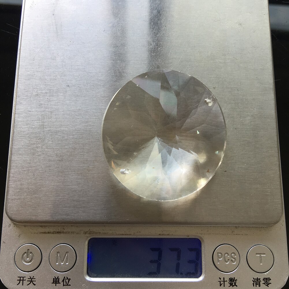 40Mm Transparant Kristal Dubbele Gat Kunstmatige Paars Goud Crystal Cut Sieraden Ambachten Thuis Kroonluchter Decoratieve