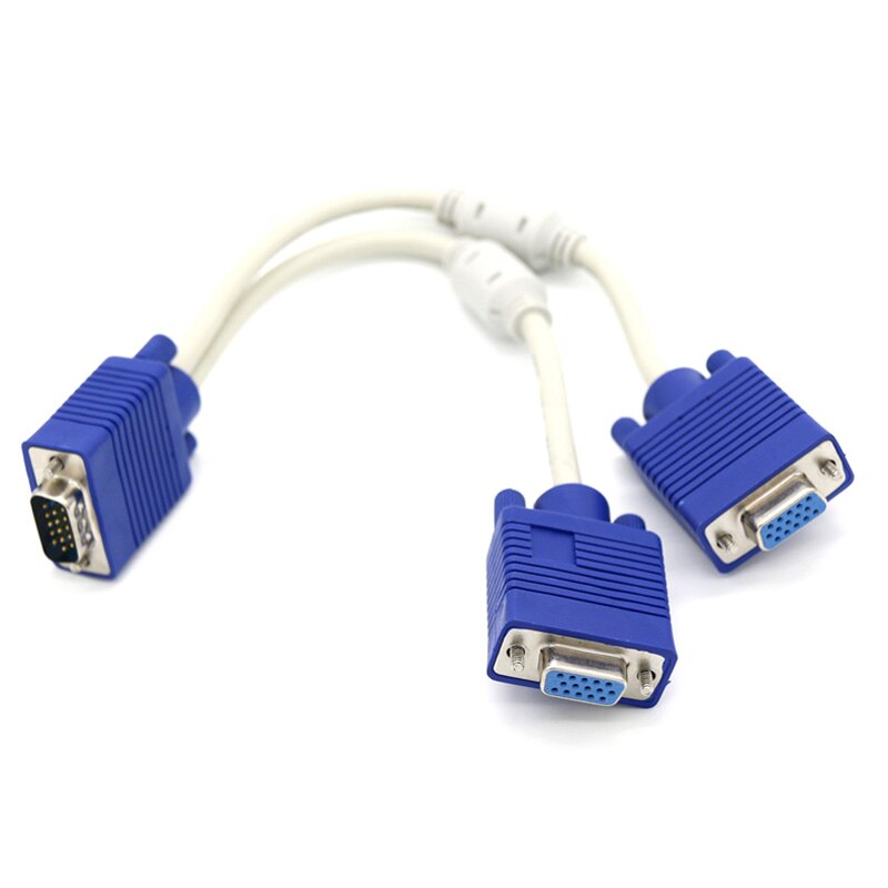 VGA Splitter Cable Male to 2 Female Monitor Adapter Extension Converter Video Cable PC Laptop Monitor Stable VGA Wire Cord: Default Title