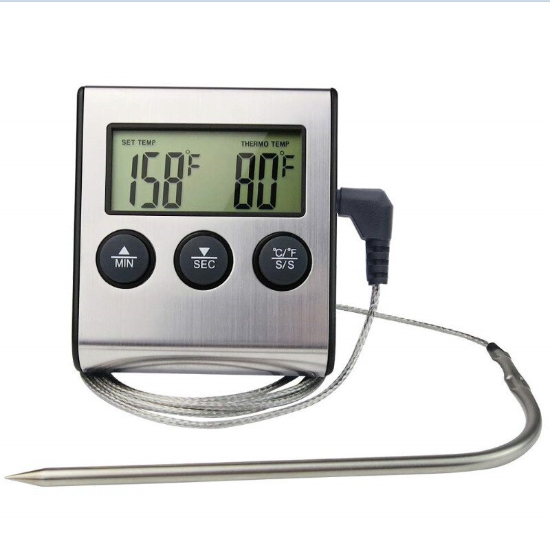 Digitale Voedsel Vlees Koken Keuken Thermometer Voor Roker Grill Oven Bbq Klok Timer 0 ~ 250 °C Voedsel Thermometer Keuken bbq Steak