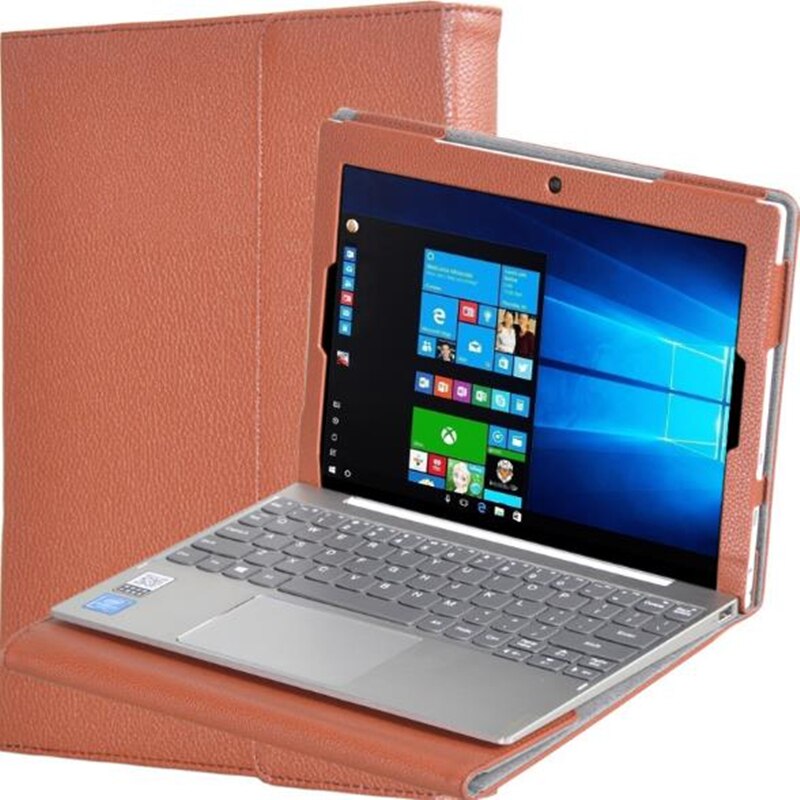 Protective Cover For Lenovo ideapad D330 Case Leather Cover 10.1 inch PC Tablet Keyboard Protective Shell Case: Brown