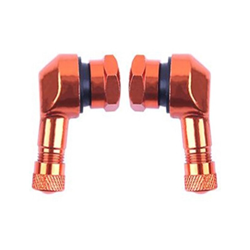 1 par universal motorcykel hjul däck ventiler stam cap luft däck lock 90 grad 17mm cnc aluminium rörlösa ventil stammar 9 färger: Orange